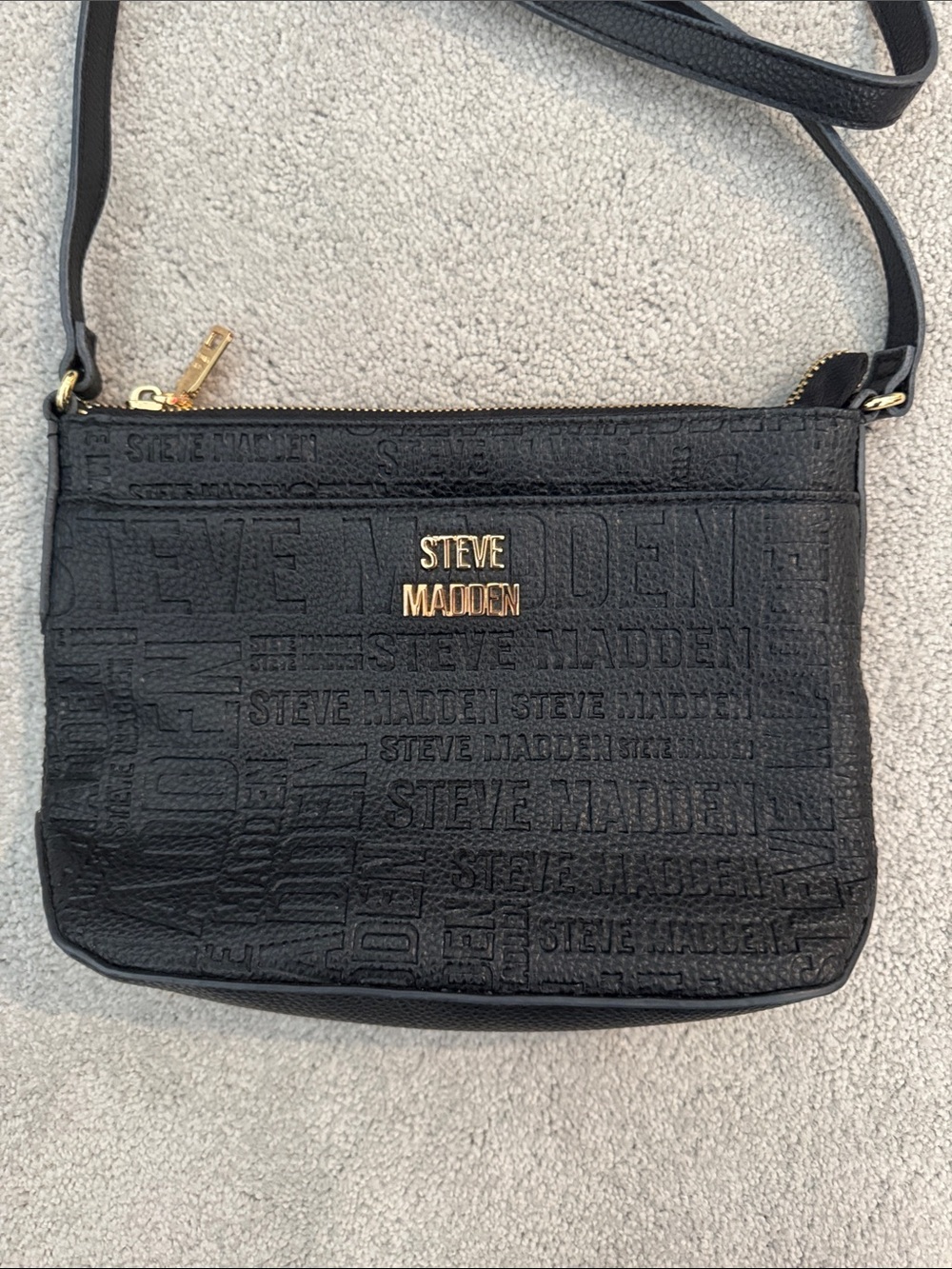 Steve Madden Black Embossed Crossbody Bag